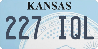 KS license plate 227IQL