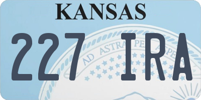 KS license plate 227IRA