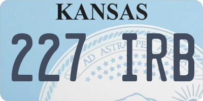 KS license plate 227IRB