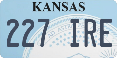KS license plate 227IRE