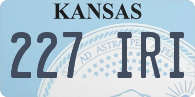 KS license plate 227IRI