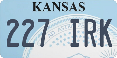 KS license plate 227IRK
