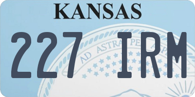 KS license plate 227IRM