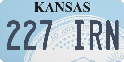 KS license plate 227IRN