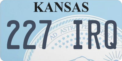 KS license plate 227IRQ
