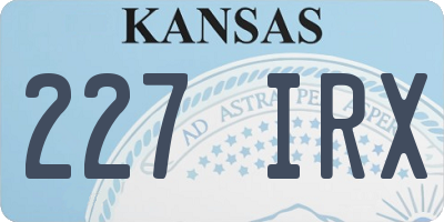 KS license plate 227IRX