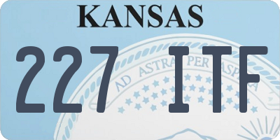 KS license plate 227ITF