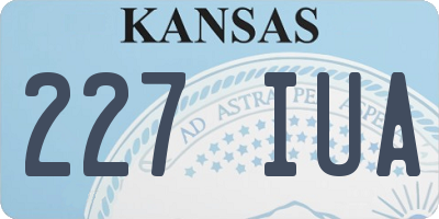 KS license plate 227IUA