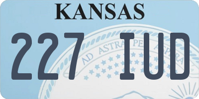 KS license plate 227IUD