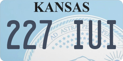 KS license plate 227IUI