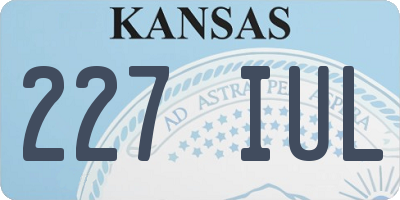 KS license plate 227IUL