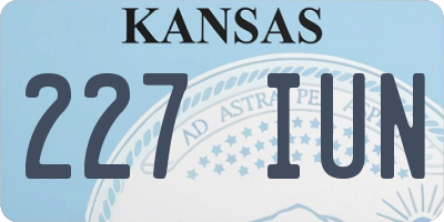 KS license plate 227IUN