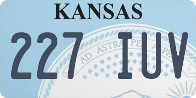 KS license plate 227IUV