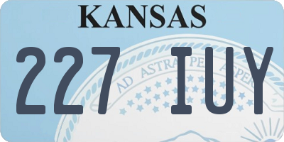 KS license plate 227IUY