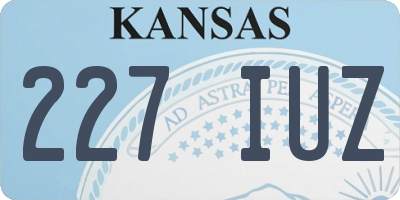 KS license plate 227IUZ