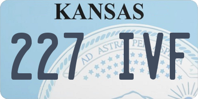 KS license plate 227IVF