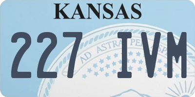 KS license plate 227IVM