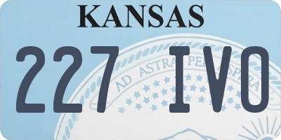 KS license plate 227IVO