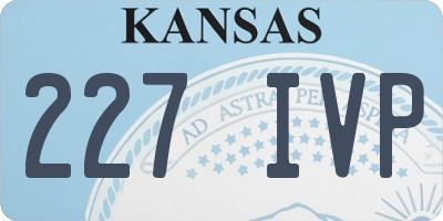 KS license plate 227IVP
