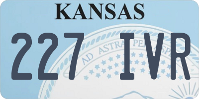 KS license plate 227IVR