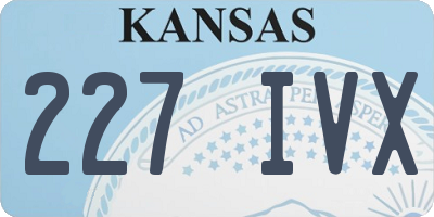 KS license plate 227IVX