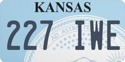 KS license plate 227IWE