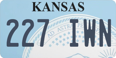 KS license plate 227IWN