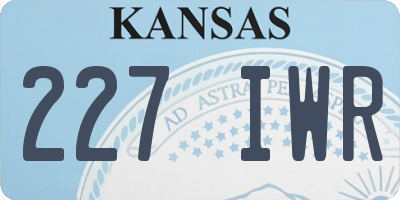 KS license plate 227IWR
