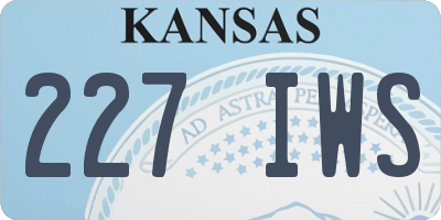 KS license plate 227IWS