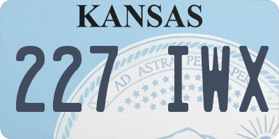KS license plate 227IWX