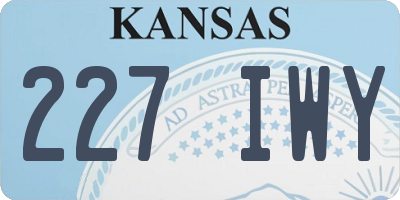 KS license plate 227IWY