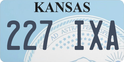 KS license plate 227IXA