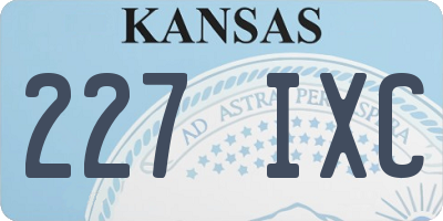 KS license plate 227IXC
