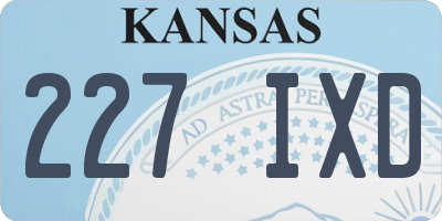KS license plate 227IXD