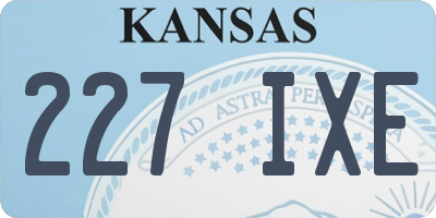 KS license plate 227IXE