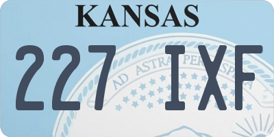 KS license plate 227IXF