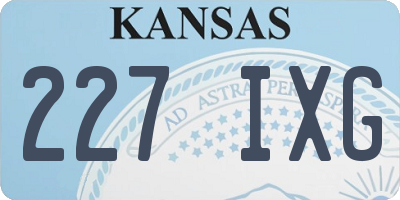 KS license plate 227IXG