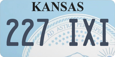 KS license plate 227IXI