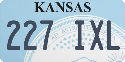 KS license plate 227IXL