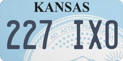 KS license plate 227IXO
