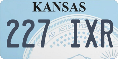 KS license plate 227IXR