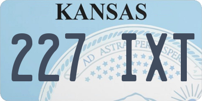 KS license plate 227IXT