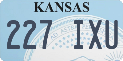 KS license plate 227IXU