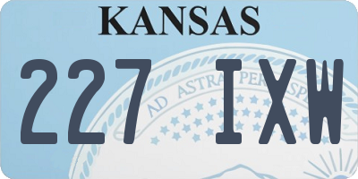 KS license plate 227IXW