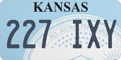 KS license plate 227IXY