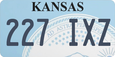 KS license plate 227IXZ