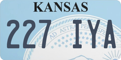 KS license plate 227IYA