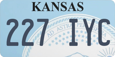 KS license plate 227IYC