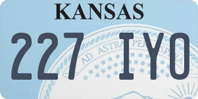 KS license plate 227IYO
