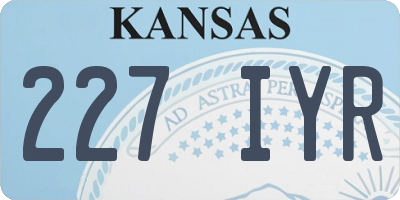 KS license plate 227IYR
